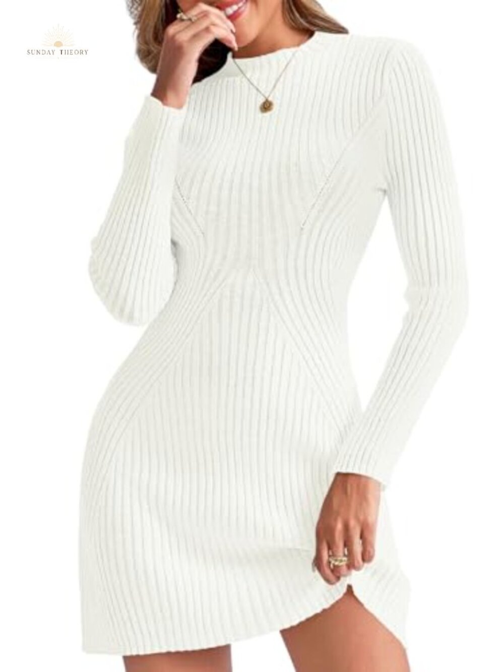 Saodimallsu Long Sleeve Sweater Dress Bodycon Slim Mini Dress